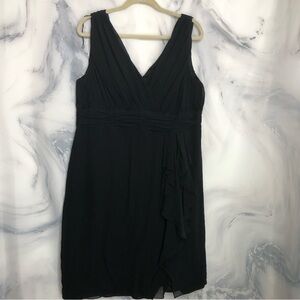 Donna Morgan black silk sleeveless midi dress